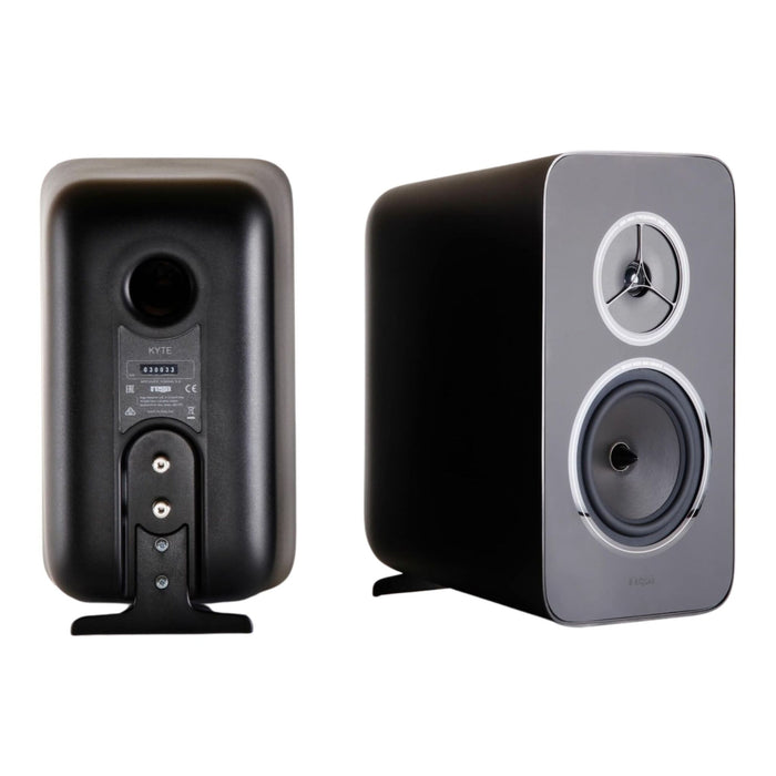 Rega Kyte 2-Way Bookshelf Speaker pair, front and rear combined view