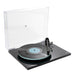 Rega Planar 2 Belt-Drive Turntable with Nd3 MM Cartridge with open dust cover angled view