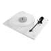 Rega Planar 2 Belt-Drive Turntable, gloss white top angled view