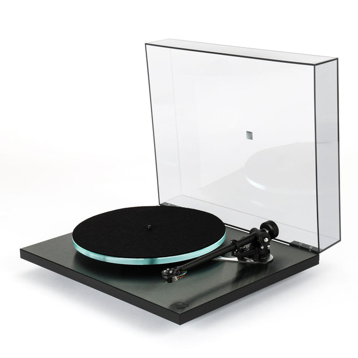 Rega Planar 3 RS Belt-Drive Turntable, angled view with dustcover open