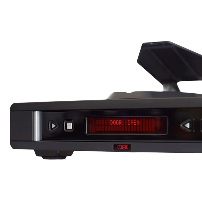 Rega Valve Isis Tube Reference CD Player front angled view with CD tray open