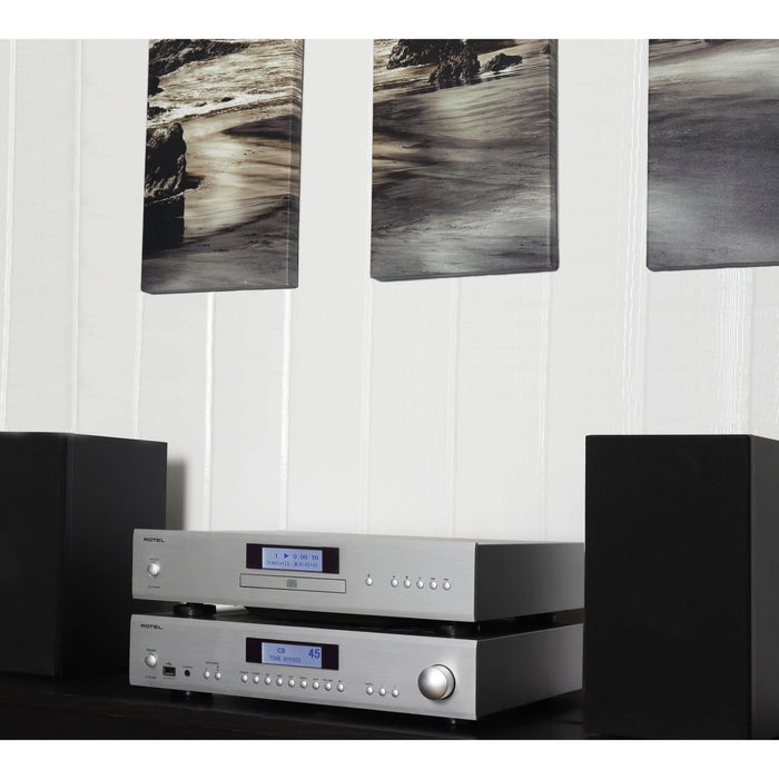 Rotel A12 Mkll Stereo Integrated Amplifier, lifestyle photo showcasing sleek design
