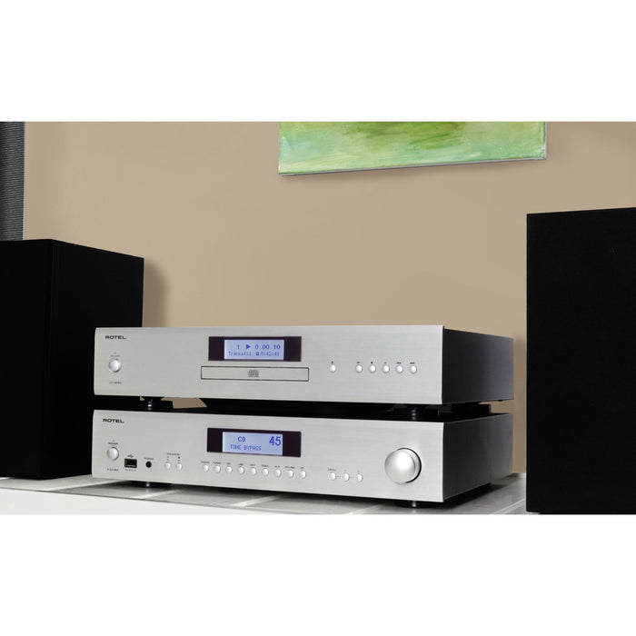 Rotel CD14 MkII CD Player, with A12MkII integrated amplifier and speakers