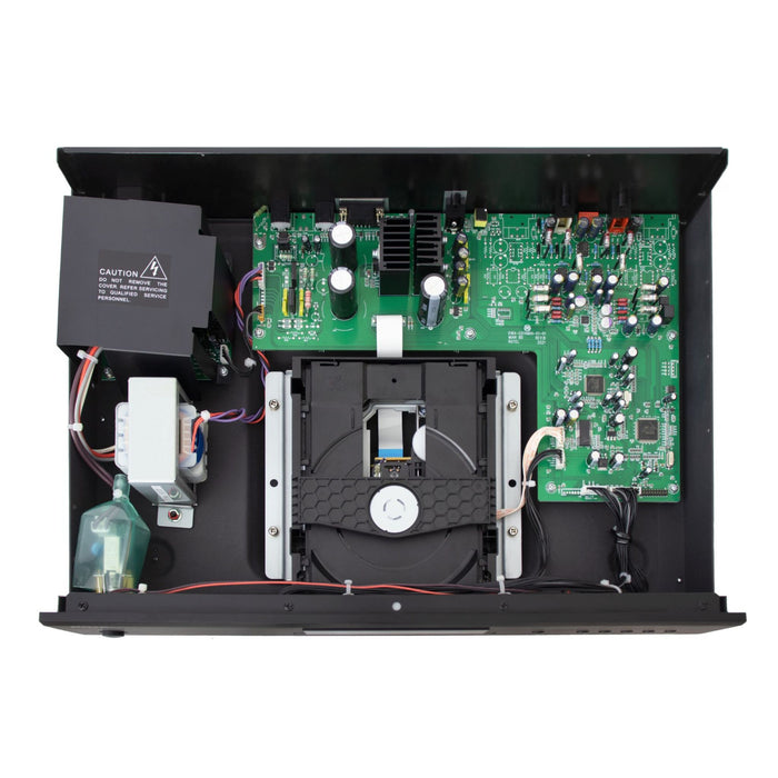Rotel CD14 MkII CD Player top view with cover removed showing internal components