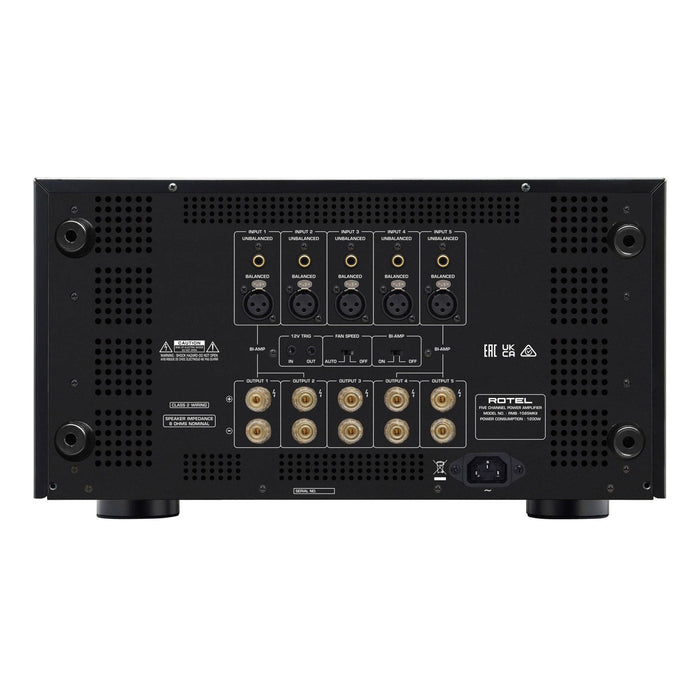 Rotel RMB-1585 MkII 5-Channel Home Theater Amplifier, rear panel, inputs and outputs