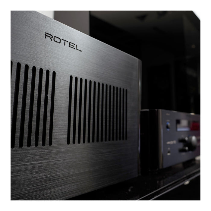 Rotel RMB-1585 MkII 5-Channel Home Theater Amplifier, lifestyle photo showcasing sleek design