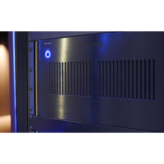 Rotel RMB-1587 MkII 7-Channel Home Theater Amplifier, lifestyle photo showcasing sleek design
