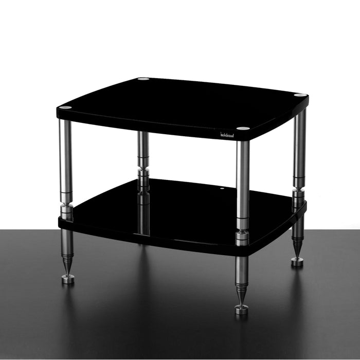 Solidsteel HF Series Hi-Fi Rack, gloss black 2 shelves