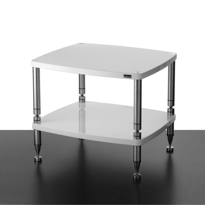 Solidsteel HF Series Hi-Fi Rack, gloss white 2 shelves