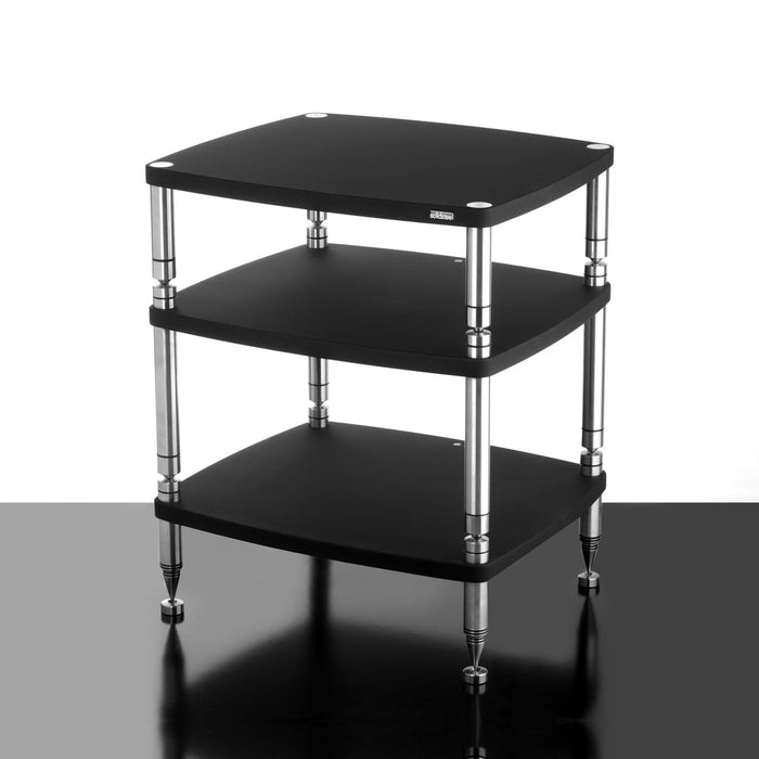 Solidsteel HF Series Hi-Fi Rack, flat black 3 shelves