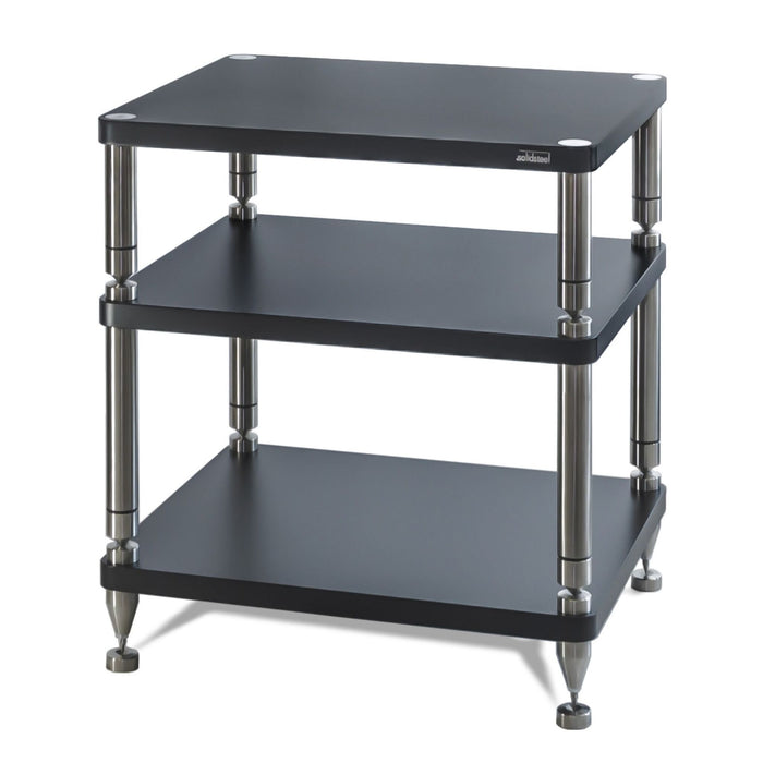 Solidsteel HY Series Hi-Fi Rack, black 3 shelves
