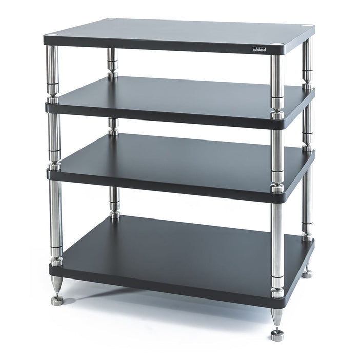 Solidsteel HY Series Hi-Fi Rack, black 4 shelves large
