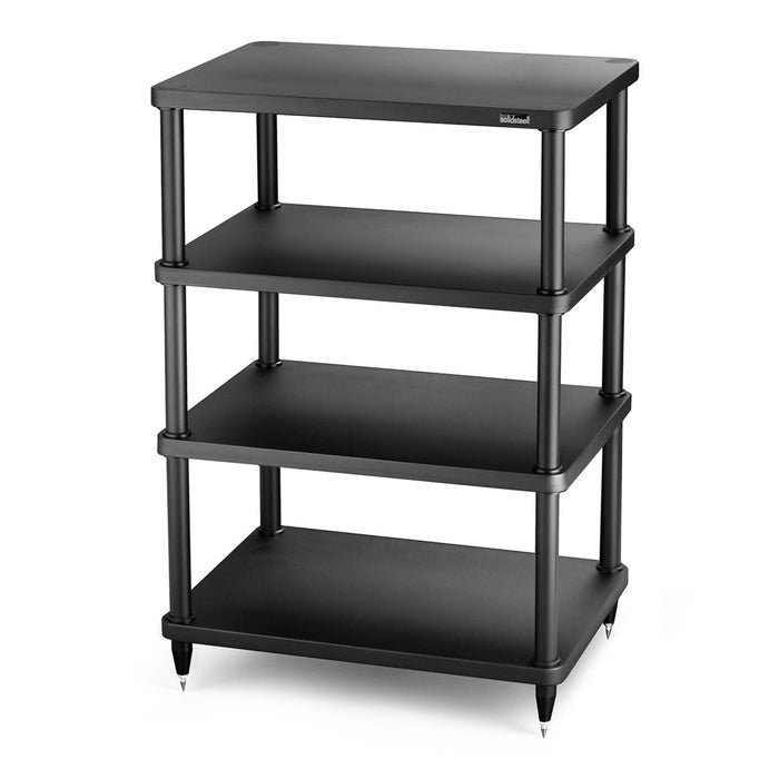 Solidsteel S3 Series Hi-Fi Rack, black 4 shelves
