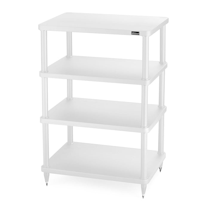 Solidsteel S3 Series Hi-Fi Rack, white 4 shelves

