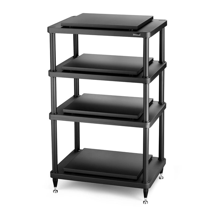 Solidsteel S5 Series Hi-Fi Rack, black 4 shelves
