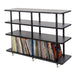 Solidsteel VL Series Hi-Fi Rack with Vinyl Storage, black 4 shelves
