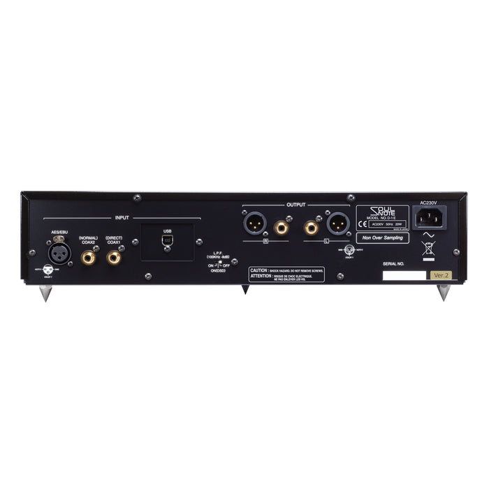Back of Soulnote D-1 Ver2 DAC showing inputs and outputs