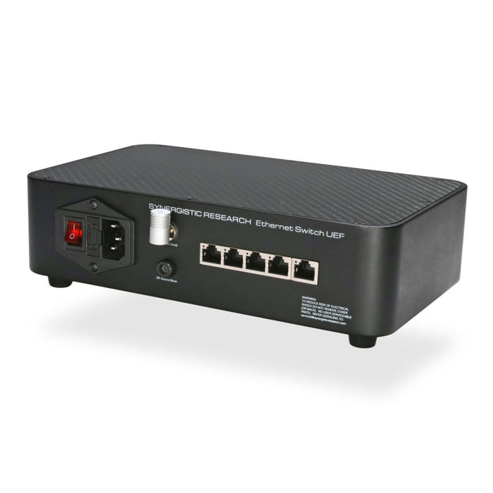 Synergistic Research Ethernet Switch MKII UEF rear panel, inputs and outputs