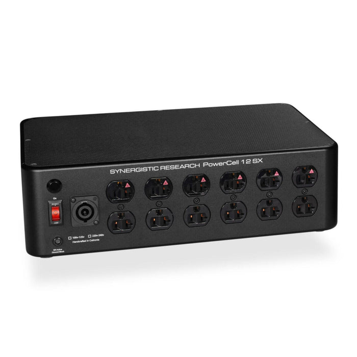 Synergistic Research PowerCell 12 SX AC Power Conditioner rear panel, inputs and outputs