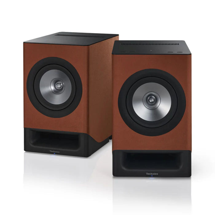 Technics SC-CX700 Wireless Active Bookshelf Speakers terracotta brown