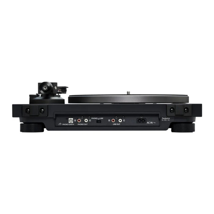 Technics SL-50C Compact Direct Drive Turntable with Built-In Phono Preamp black, back view
