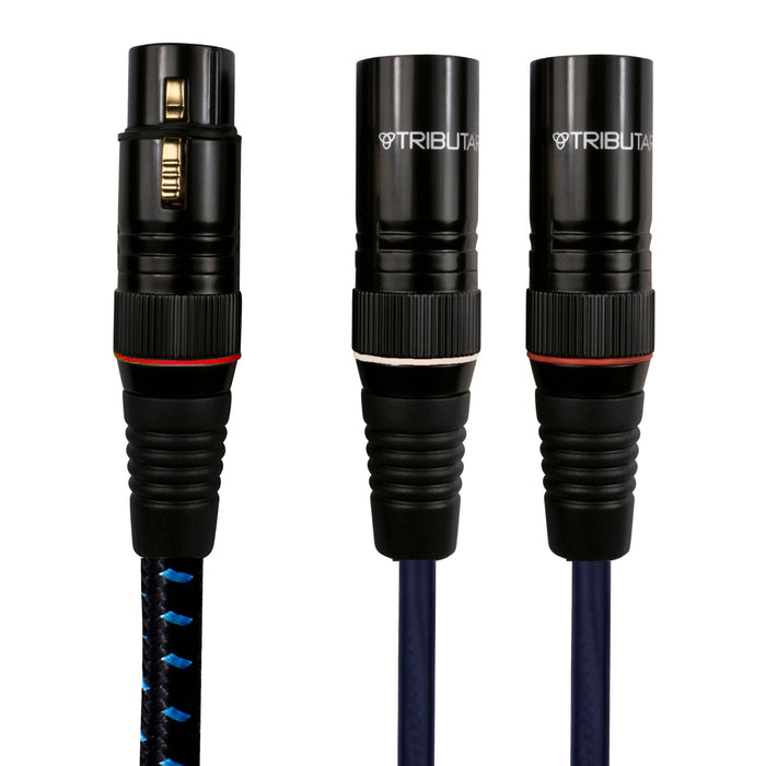 Tributaries Series 4 Y Adapter, XLR Female / 2 XLR Male configuration