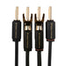 Tributaries Series 6 MkII Bi-Wire Speaker Cables, spade and banana connectors close up
