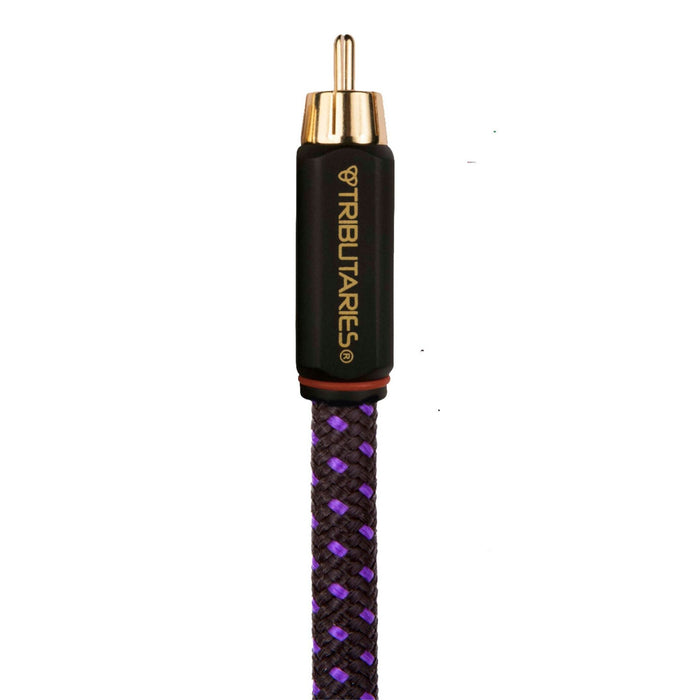 Tributaries Series 6 MkII Subwoofer Cable, RCA connector close up