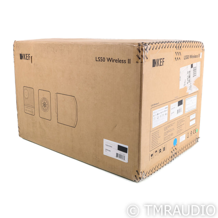 KEF LS50 II Wireless Powered Bookshelf Speakers; Carbon Black Pair (Sealed)