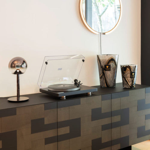 Clearaudio Compass Belt Drive Turntable lifestyle shot, in black
