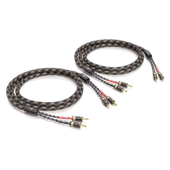 VIABLUE SC-4 Speaker Cables, Cobra jacketing with T8 Banana connectors