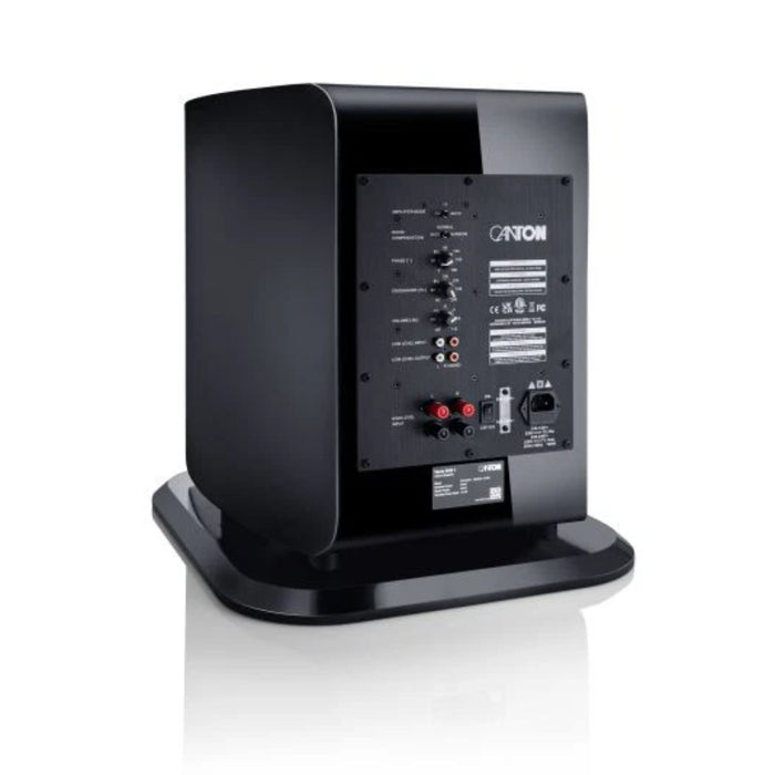 Vento Sub 1 Subwoofer back view, in black
