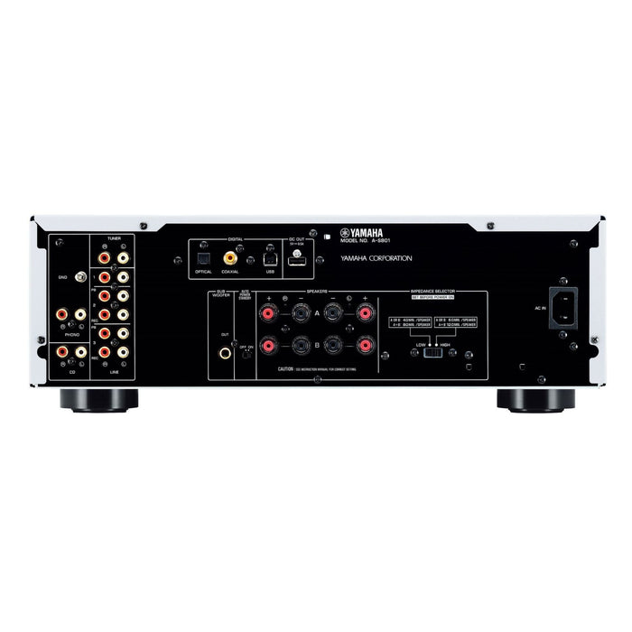 Yamaha A-S801 Stereo Integrated Amplifier rear panel, inputs and outputs