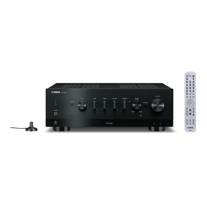 Yamaha R-N1000A Stereo Network Receiver, black angled view