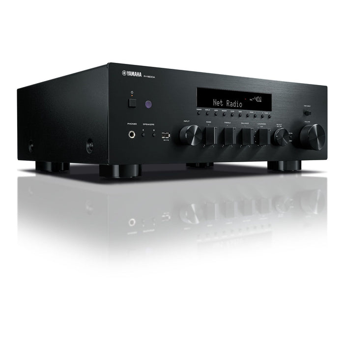 Yamaha R-N600A Network Stereo Receiver, black angled view